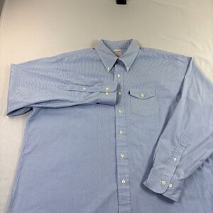 Brooks Brothers Shirt Mens XL Blue Striped Button Up 346 Long Sleeve